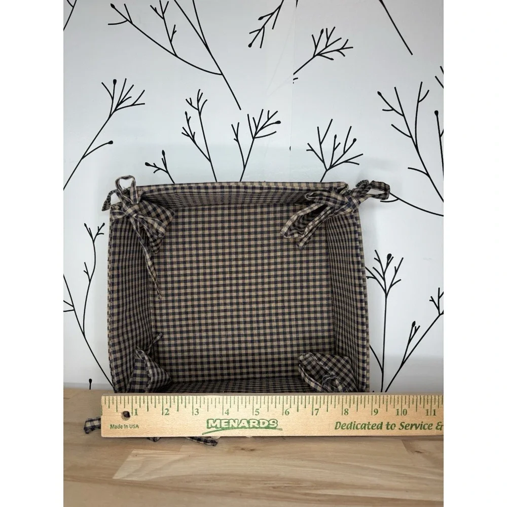 Country‎ Style Fabric Basket w/ a Cute Plush Cow Granny Core, Cottage Core
